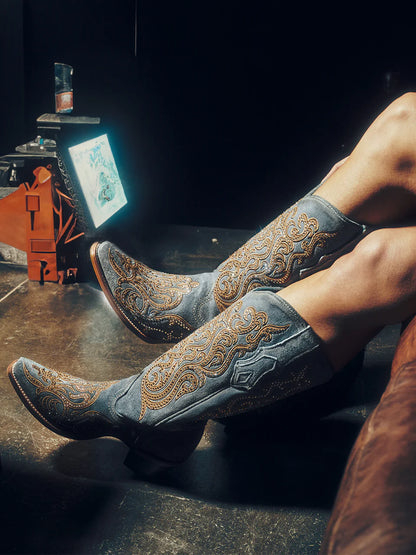 Corral C4124 Women's Handcrafted Snip Toe Cowgirl Boots in Blue at Skip's Western Outfitters