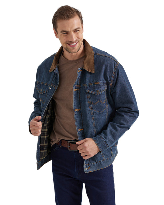 Men's Concealed Carry Blanket Lined Denim Jacket by Wrangler from Skip’s Western Outfitters | WRA-74265CD-S-REG