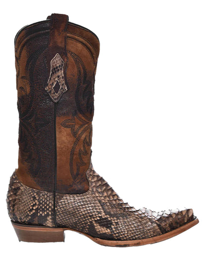 Corral A4452 Men's Handcrafted Snip Toe Exotic Python Snake Skin Cowboy Boots  at Skip's Western Outfitters