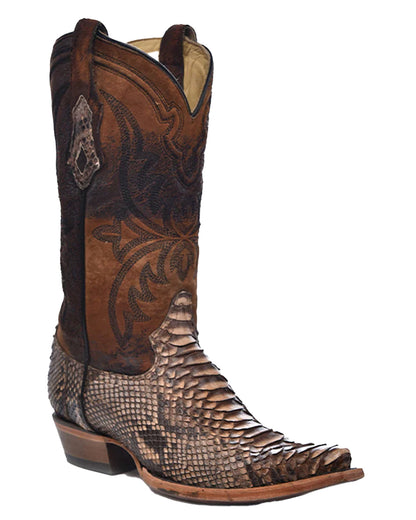 Corral A4452 Men's Handcrafted Snip Toe Exotic Python Snake Skin Cowboy Boots  at Skip's Western Outfitters