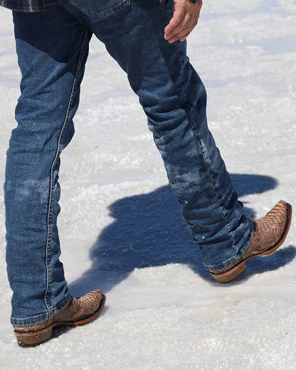 Corral A4452 Men's Handcrafted Snip Toe Exotic Python Snake Skin Cowboy Boots  at Skip's Western Outfitters