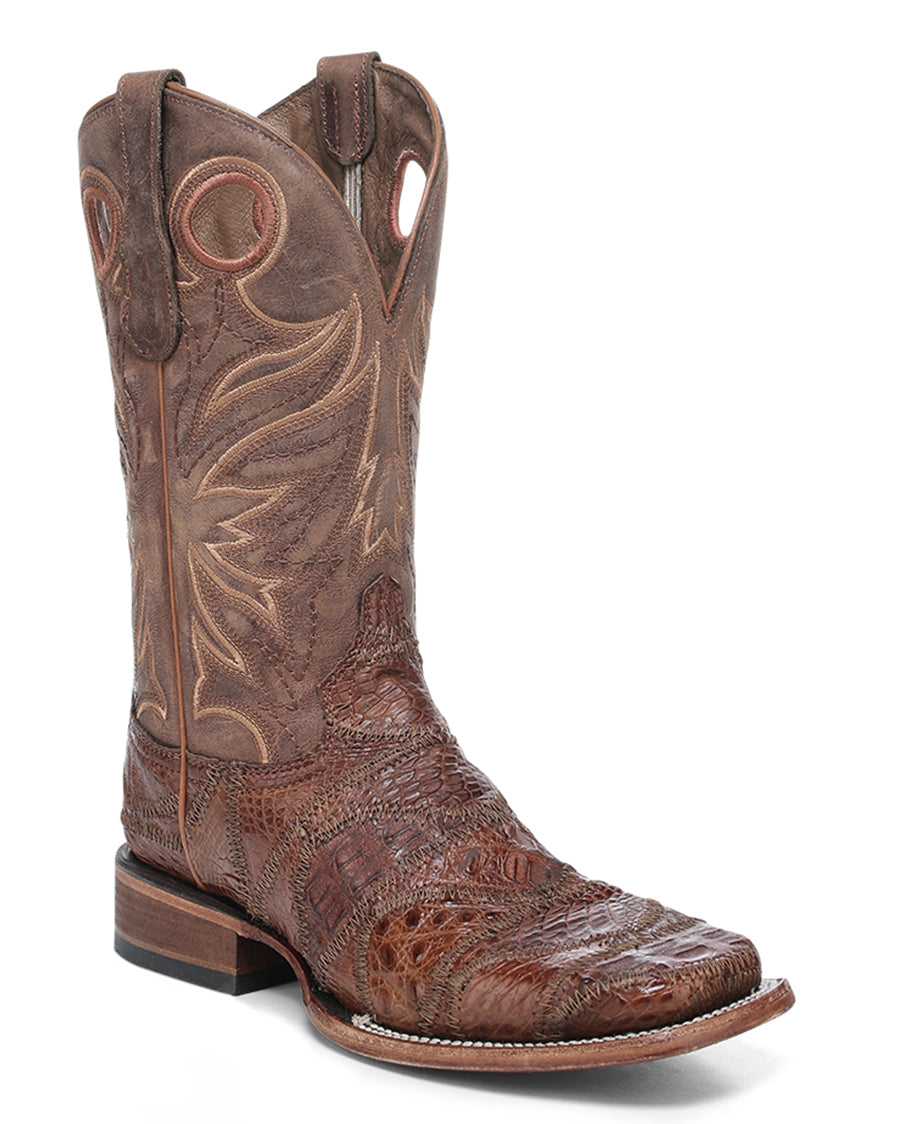 Men's Circle G Exotic Patchwork & Pull Holes Western Boots - L8009 by Corral from Skip’s Western Outfitters | COR-L8009-060-D