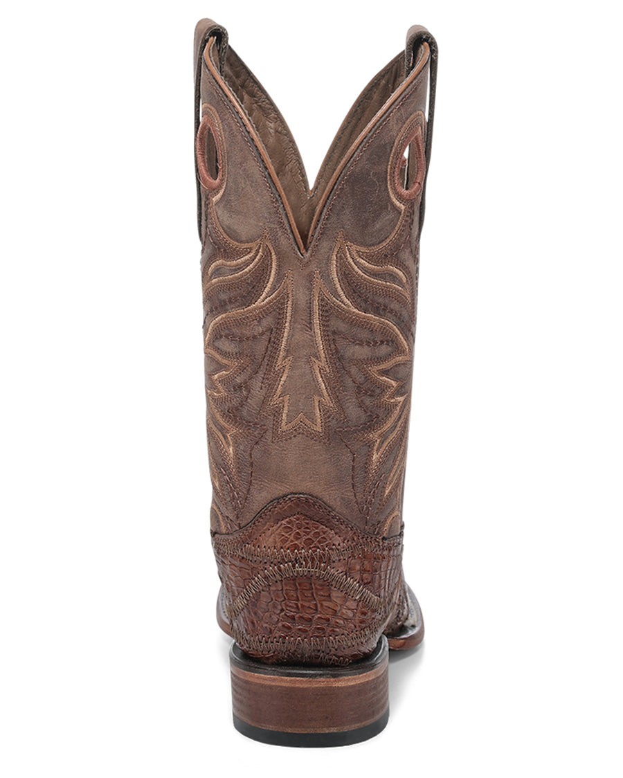 Men's Circle G Exotic Patchwork & Pull Holes Western Boots - L8009