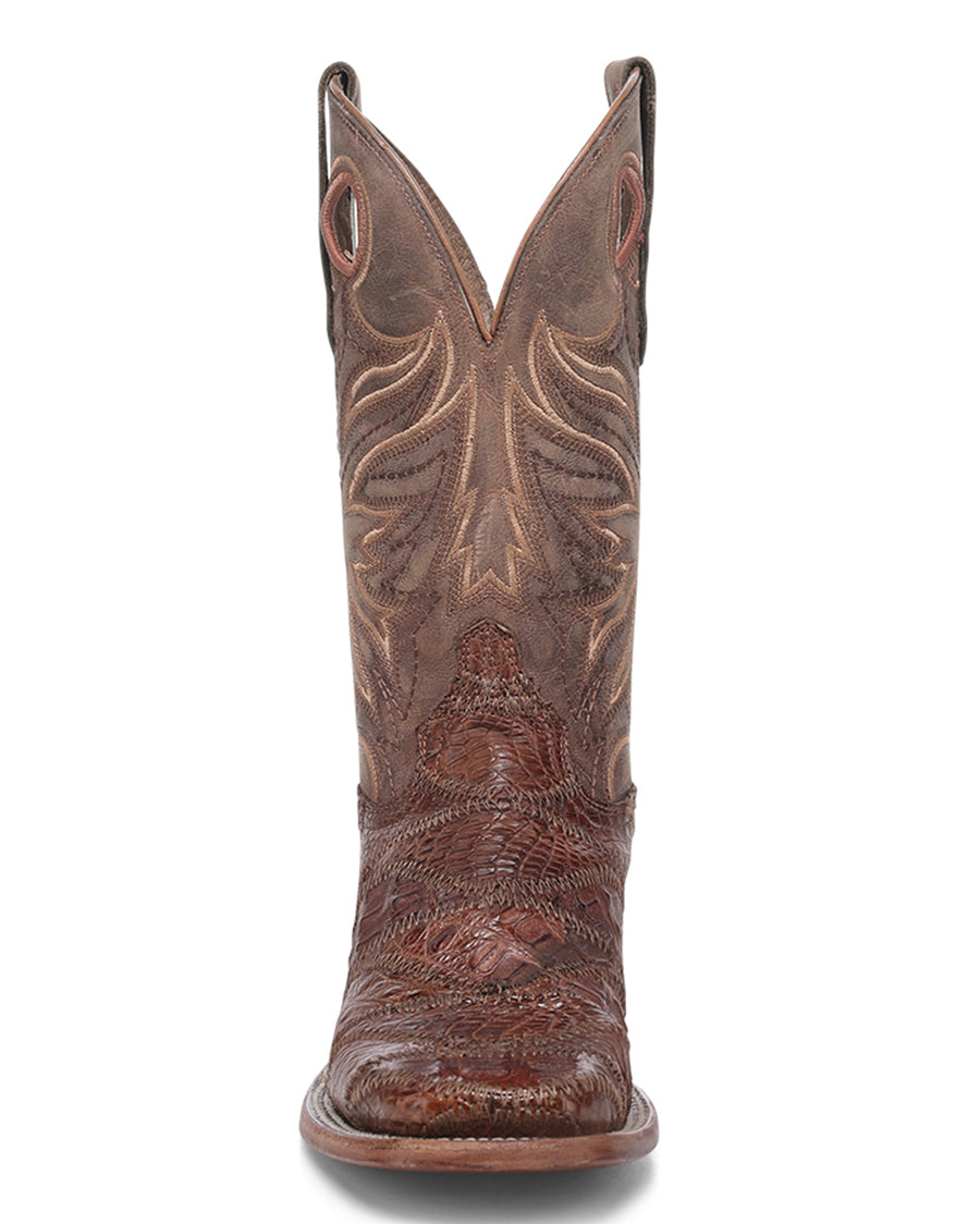 Men's Circle G Exotic Patchwork & Pull Holes Western Boots - L8009
