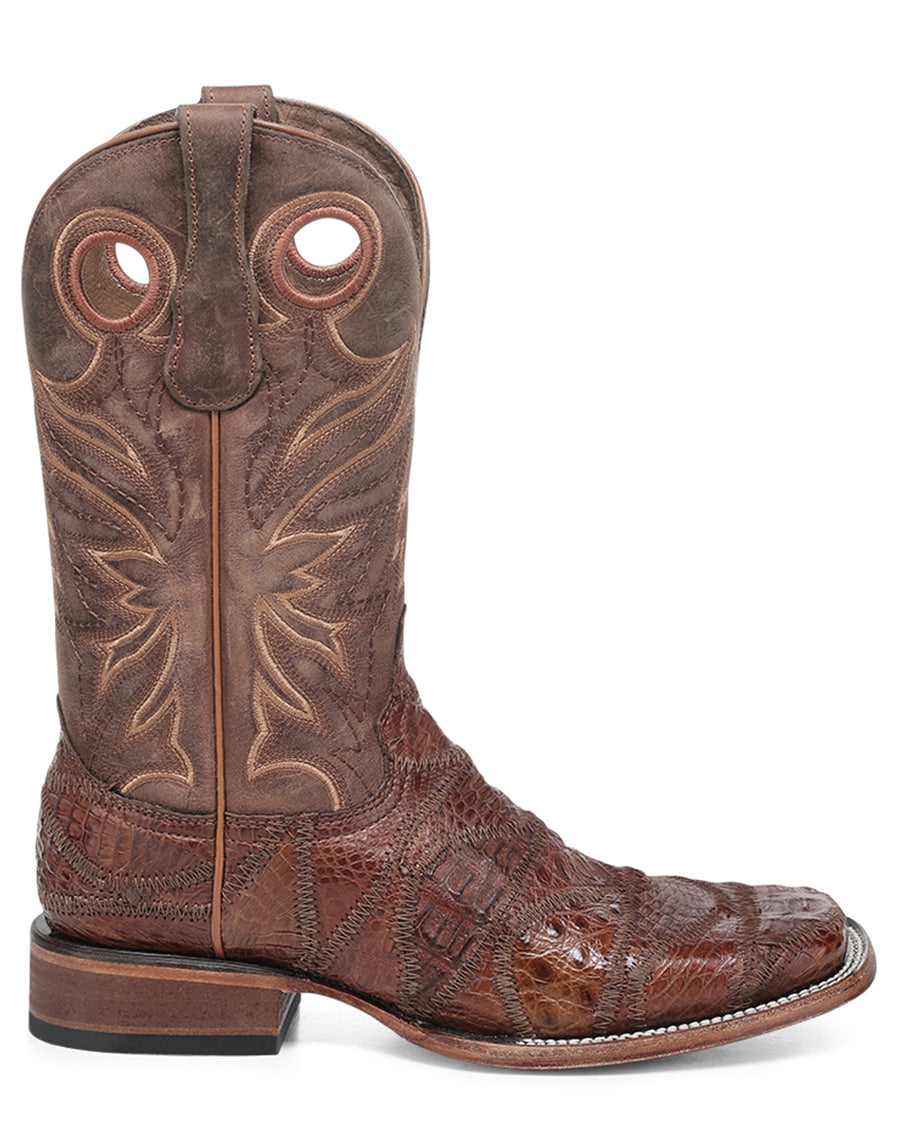 Men's Circle G Exotic Patchwork & Pull Holes Western Boots - L8009