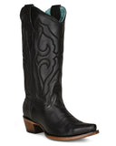 Women's Solid Embroidery Western Boots