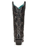 Women's Wing Tip Overlay Embroidery & Studs Western Boots