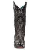 Women's Wing Tip Overlay Embroidery & Studs Western Boots