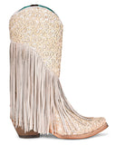 Women's Overlay with Embroidery & Fringe Western Boots