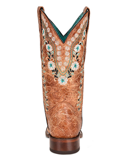 Corral A4398 Women's Handcrafted Wide Square Toe Cowgirl Boots in Brown at Skip's Western Outfitters