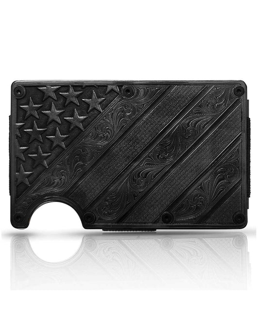 Dawn's Early Light Gunmetal Credit Card and Cash Case by Montana Silversmiths from Skip’s Western Outfitters | MON-CRCARD6BKN-O/S-REG