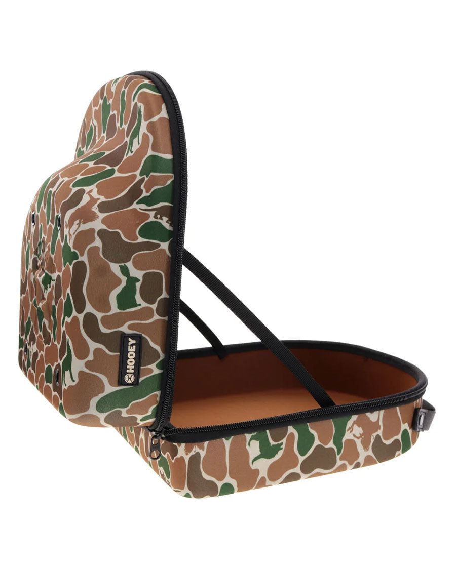 Cap Carrier Brown / Green Camo Outside With Brown Lining And Hooey Logo With Handle To Carry - Large - Cc015