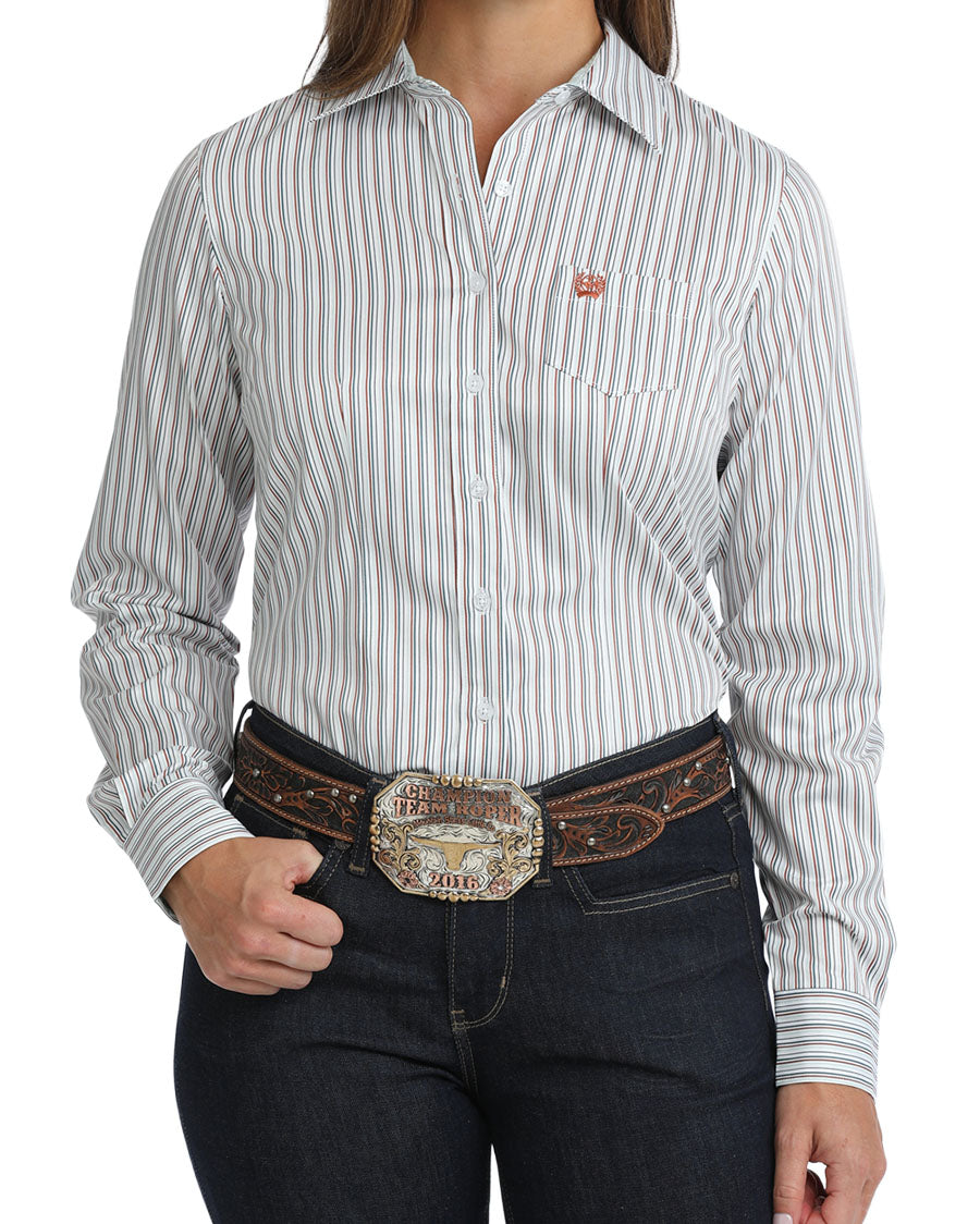 Women's Long Sleeve Stripe Shirt - Msw9164277