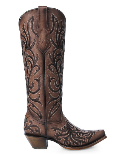 Corral Z5307 Women's Handcrafted Snip Toe Cowgirl Boots in Brown at Skip's Western Outfitters