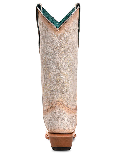 Corral C4143 Women's Handcrafted Snip Toe Cowgirl Boots in Tan White at Skip's Western Outfitters