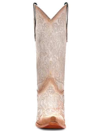 Corral C4143 Women's Handcrafted Snip Toe Cowgirl Boots in Tan White at Skip's Western Outfitters