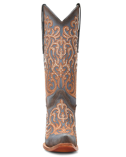 Corral C4124 Women's Handcrafted Snip Toe Cowgirl Boots in Blue at Skip's Western Outfitters