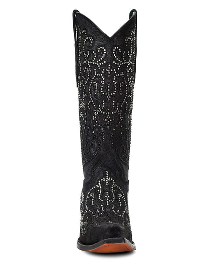Corral C4100 Women's Handcrafted Snip Toe Cowgirl Boots in Black at Skip's Western Outfitters