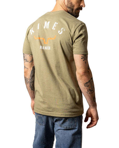 Kimes Ranch Men's Cut Through Short Sleeve T-Shirt in Light Olive at Skip's Western Outfitters