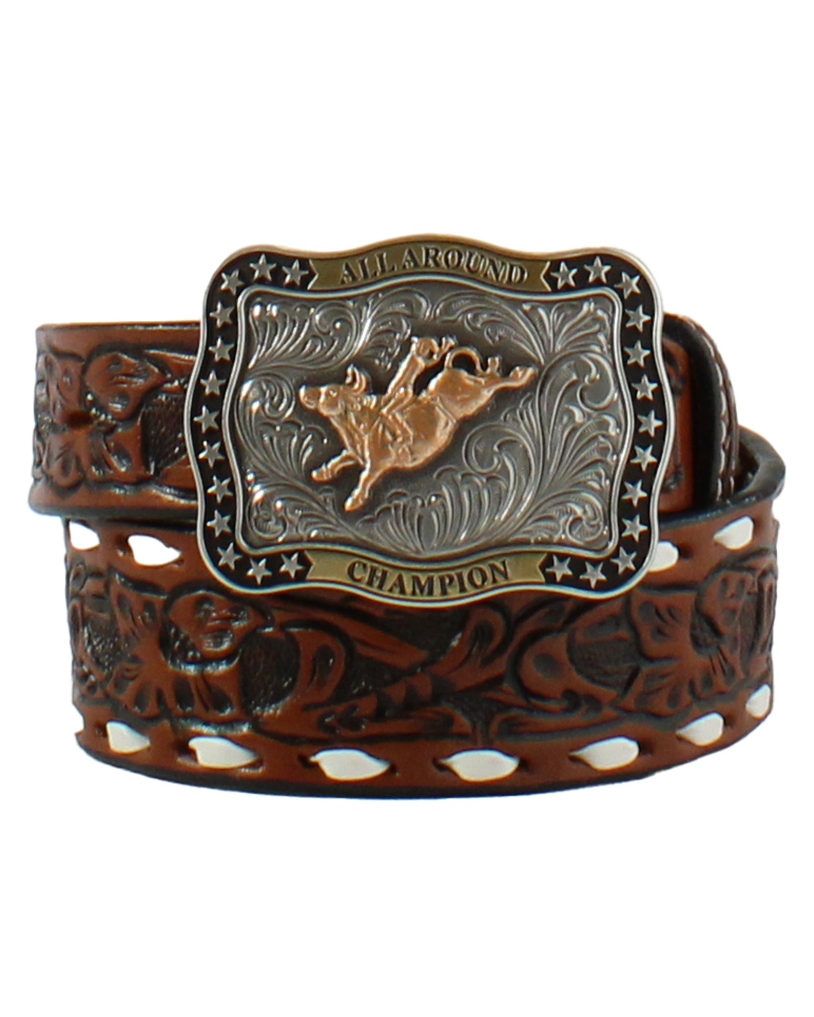 Kids' Hand-tooled Belt by 3D from Skip’s Western Outfitters | MFW-D120002802-22