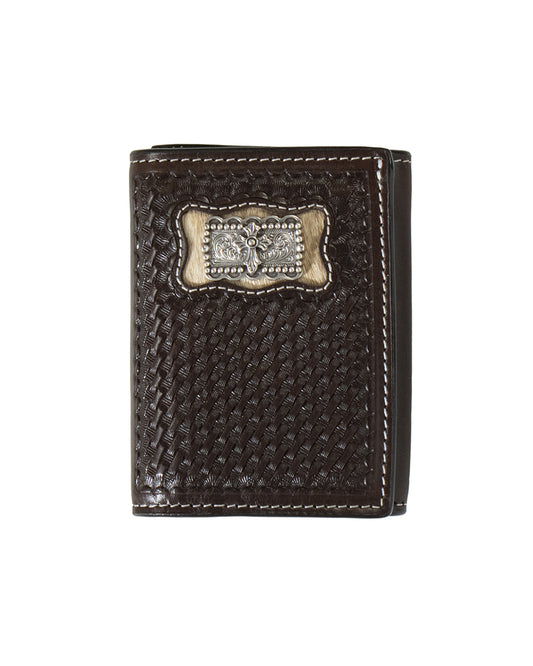 Calf Hair Inlay Trifold Wallet