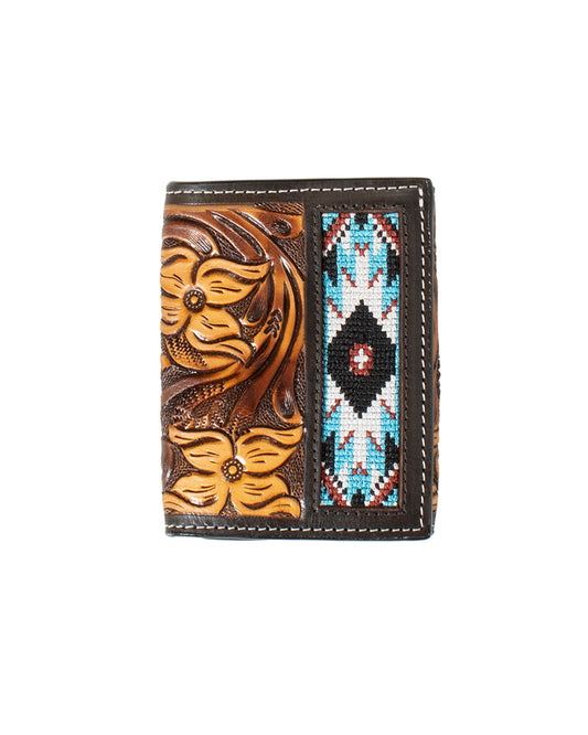 Hand-Tooled Trifold Wallet