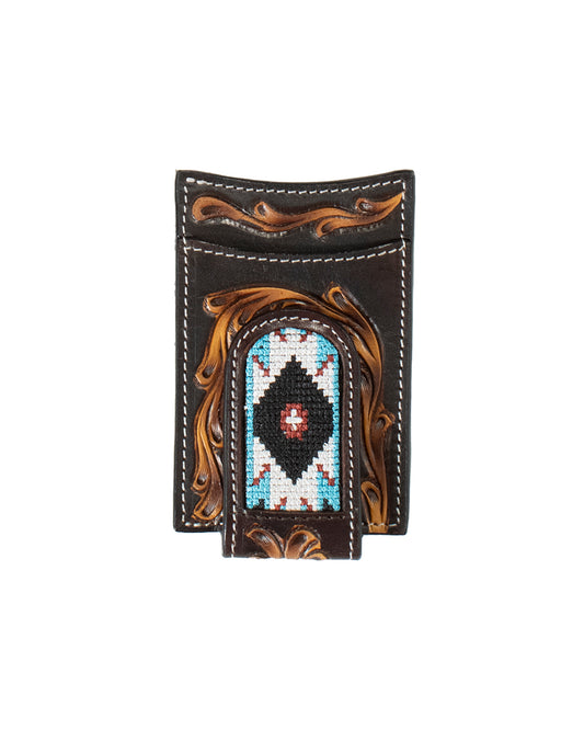Embroidered Money Clip Wallet
