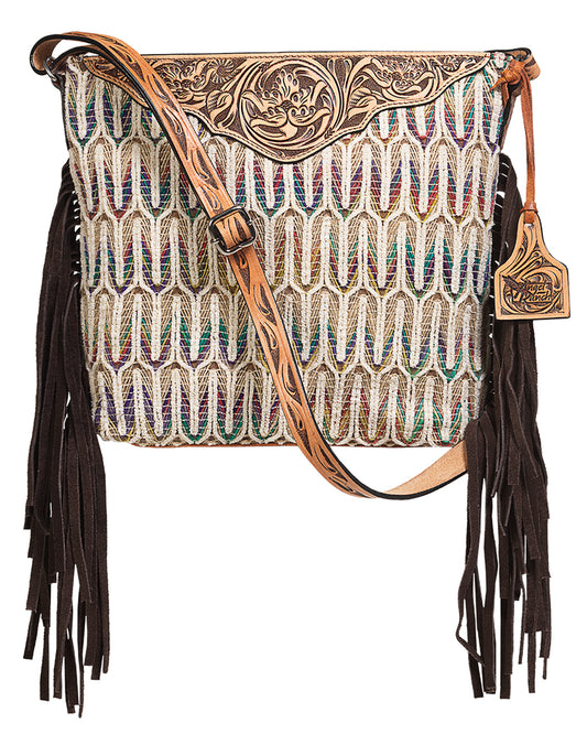 Floral Tooled Crossbody Bag
