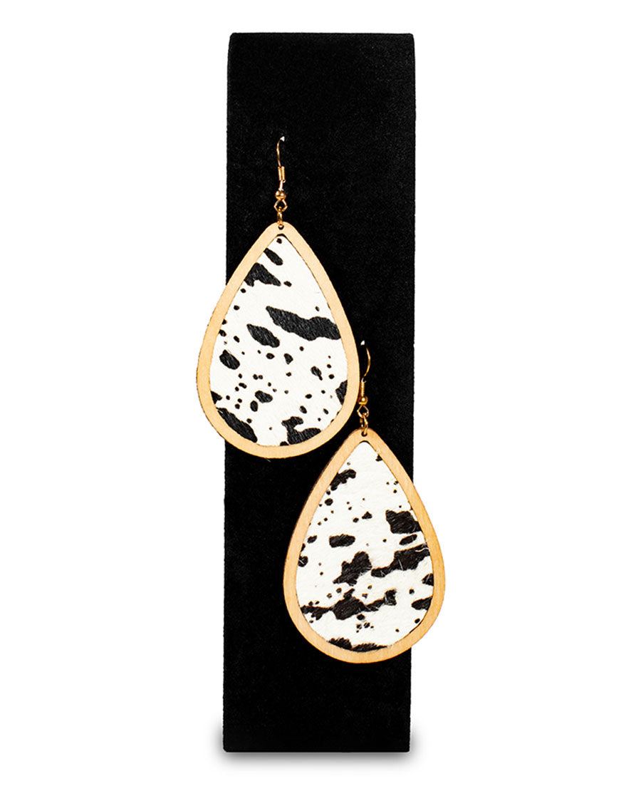 Wooden Teardrop Earrings
