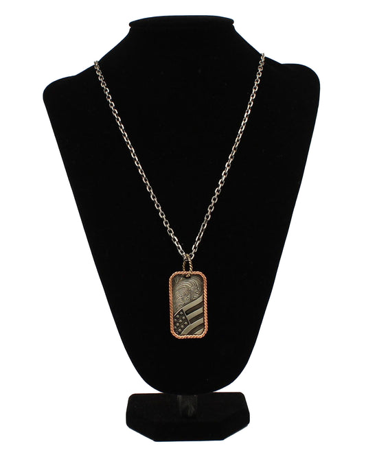 USA Flag Silver Chain