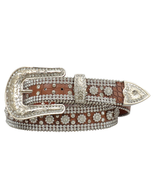 Studded Gator Print Belt