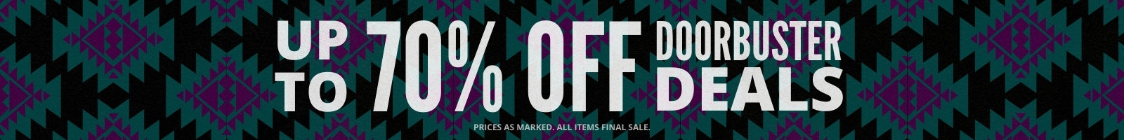 Up to 70% Off: Holiday Doorbuster Deals