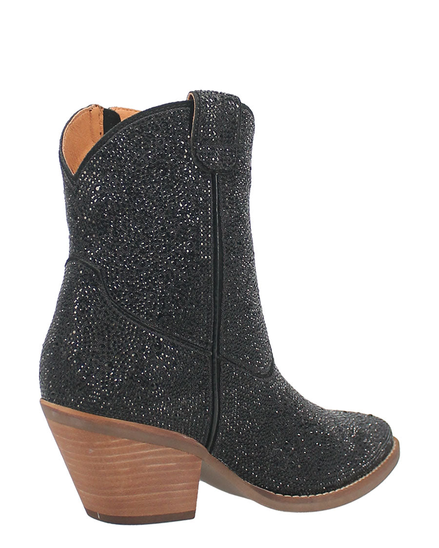 Dingo Women's Rhinestone Cowgirl Western Booties in Black at Skip's Western Outfitters | DI577-BLACK
