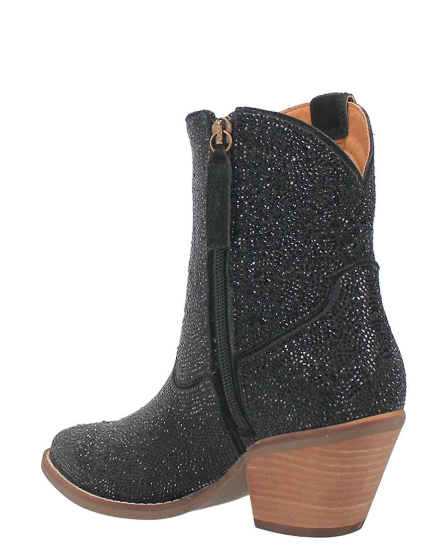 Dingo Women's Rhinestone Cowgirl Western Booties in Black at Skip's Western Outfitters | DI577-BLACK