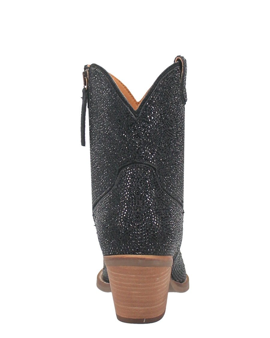 Dingo Women's Rhinestone Cowgirl Western Booties in Black at Skip's Western Outfitters | DI577-BLACK