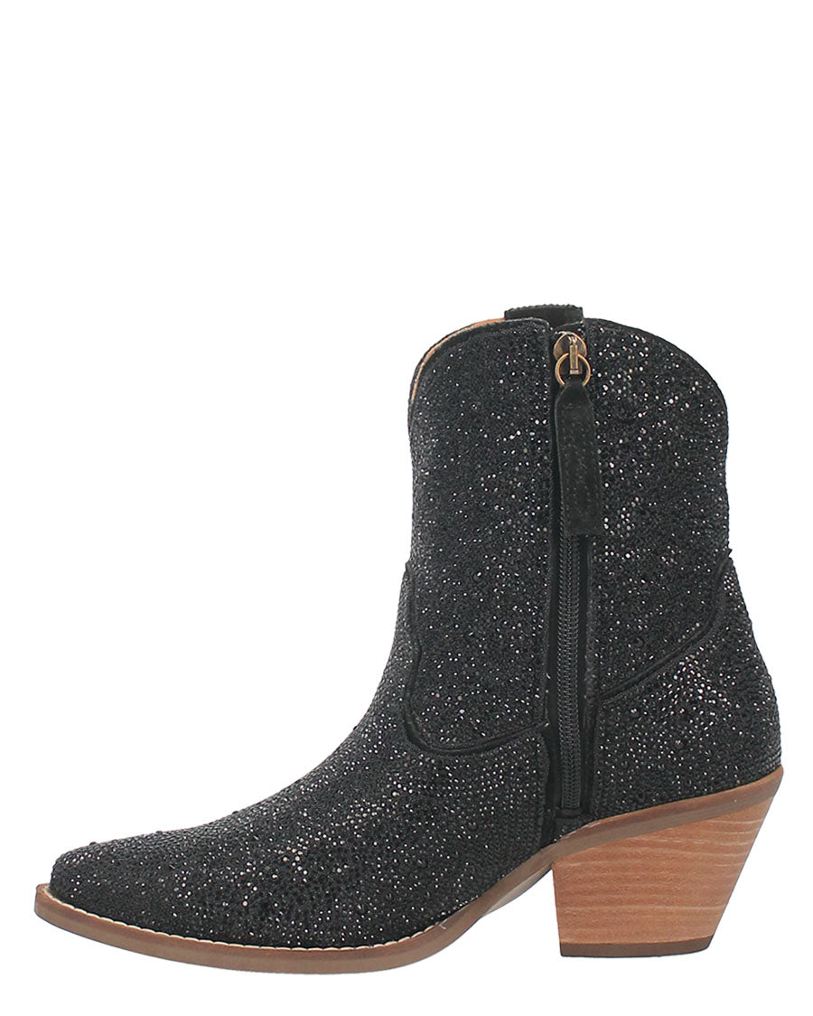 Dingo Women's Rhinestone Cowgirl Western Booties in Black at Skip's Western Outfitters | DI577-BLACK