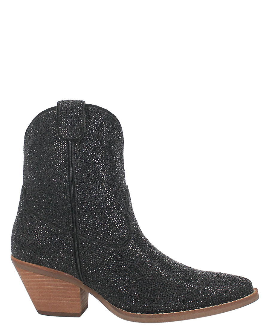 Dingo Women's Rhinestone Cowgirl Western Booties in Black at Skip's Western Outfitters | DI577-BLACK
