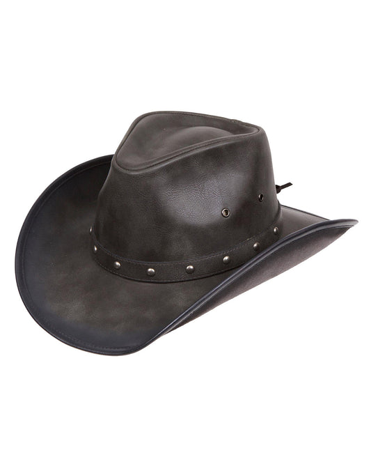 Outback Distressed Western Hat by LTC Hats from Skip’s Western Outfitters | LTC-DL10-A-M-BLACK/BRASS