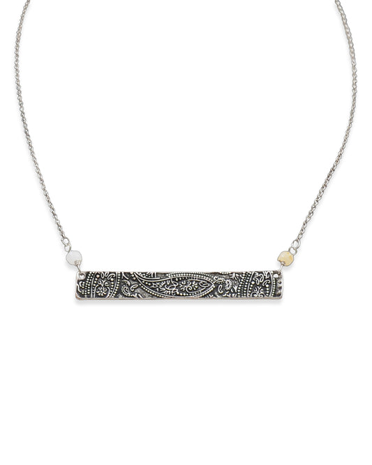Silver Paisley Short Necklace by MFW from Skip’s Western Outfitters | MFW-DN1051SB-O/S-REG