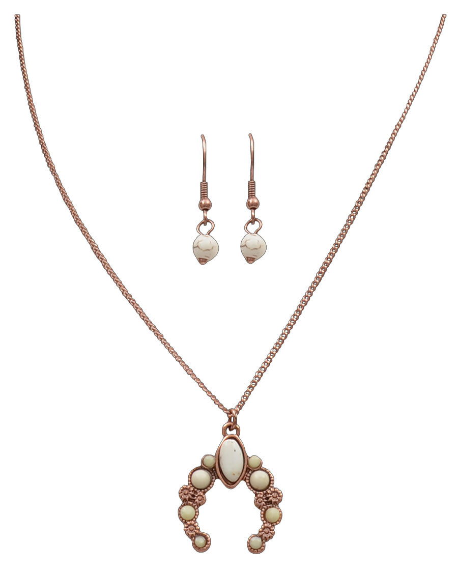 Ivory & Copper Squash Blossom Jewelry Set - DNE0736CBIV by Silver Strike from Skip’s Western Outfitters | MFW-DNE0736CBIV-O/S-REG