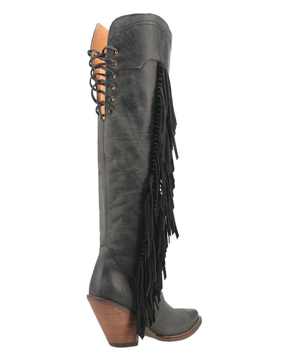 Dingo Women's Sky High Western Boots in Black with Medium Square Toe at Skip's Western Outfitters | DI604-BLACK
