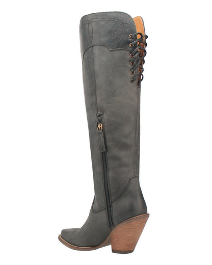 Dingo Women's Sky High Western Boots in Black with Medium Square Toe at Skip's Western Outfitters | DI604-BLACK