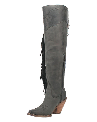 Dingo Women's Sky High Western Boots in Black with Medium Square Toe at Skip's Western Outfitters | DI604-BLACK