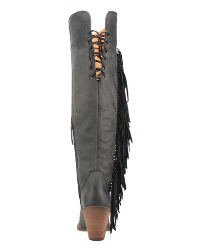 Dingo Women's Sky High Western Boots in Black with Medium Square Toe at Skip's Western Outfitters | DI604-BLACK