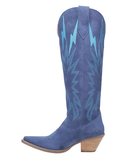 Dingo Women's Thunder Road Western Boots in Blue with Snip Toe at Skip's Western Outfitters | DI597-BLUE