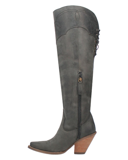 Dingo Women's Sky High Western Boots in Black with Medium Square Toe at Skip's Western Outfitters | DI604-BLACK