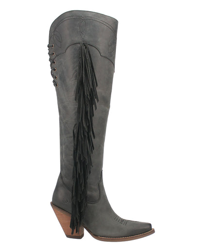Dingo Women's Sky High Western Boots in Black with Medium Square Toe at Skip's Western Outfitters | DI604-BLACK