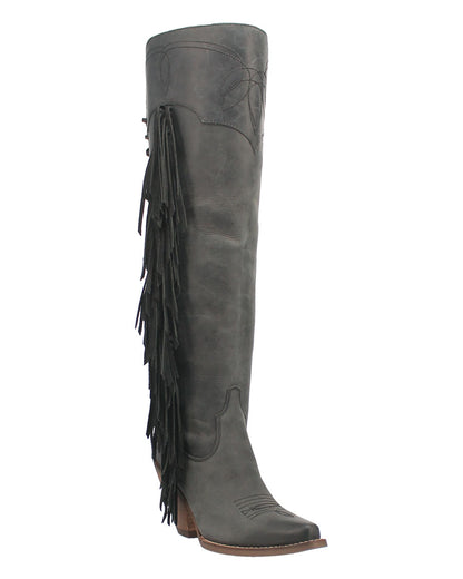 Dingo Women's Sky High Western Boots in Black with Medium Square Toe at Skip's Western Outfitters | DI604-BLACK