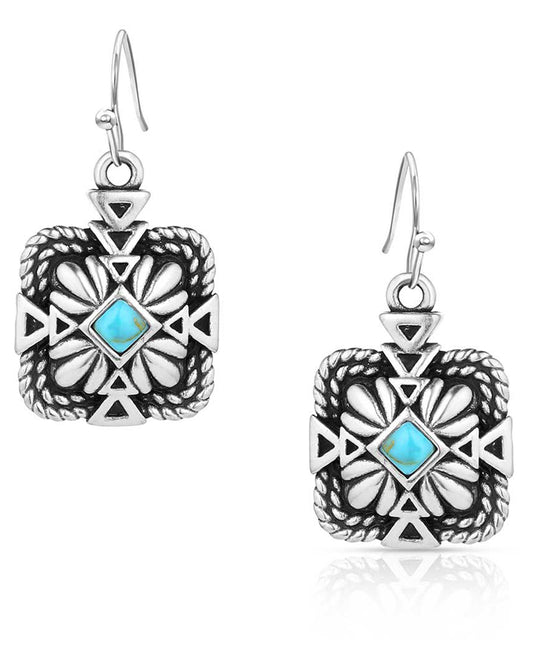 Desert Sage Turquoise Earrings by Montana Silversmiths from Skip’s Western Outfitters | MON-ER6116-O/S