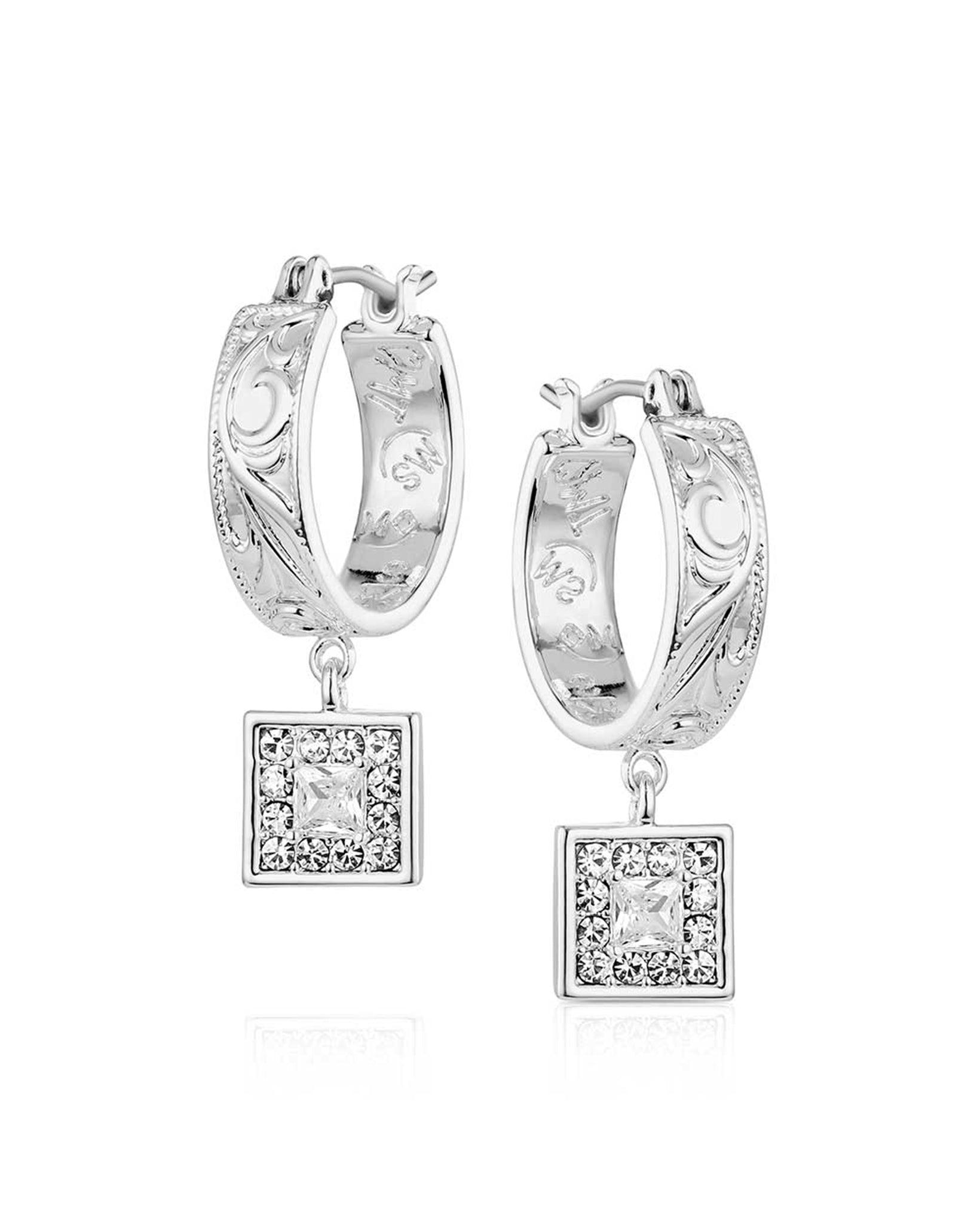 Desert Whirl Engraved Hoop Earrings - Er6456 by Montana Silversmiths from Skip’s Western Outfitters | MON-ER6456
